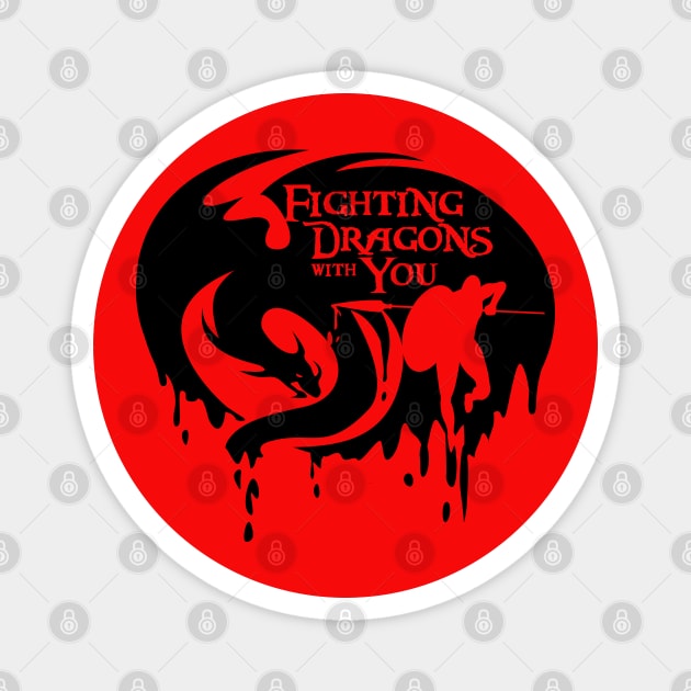 Fighting Dragons with You Magnet by andantino